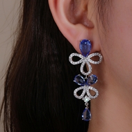 Picture of Distinctive Blue Big Dangle Earrings with Low MOQ