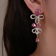 Picture of Distinctive Pink Copper or Brass Dangle Earrings As a Gift