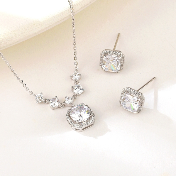 Picture of Wholesale Platinum Plated Luxury 2 Piece Jewelry Set with No-Risk Return