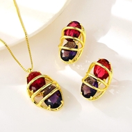 Picture of Unique Artificial Crystal Red 2 Piece Jewelry Set