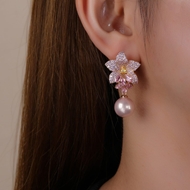 Picture of Featured Pink Flowers & Plants Dangle Earrings with Low Cost