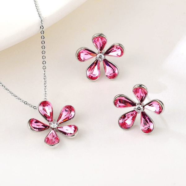 Picture of Fashion Swarovski Element Platinum Plated 2 Piece Jewelry Set