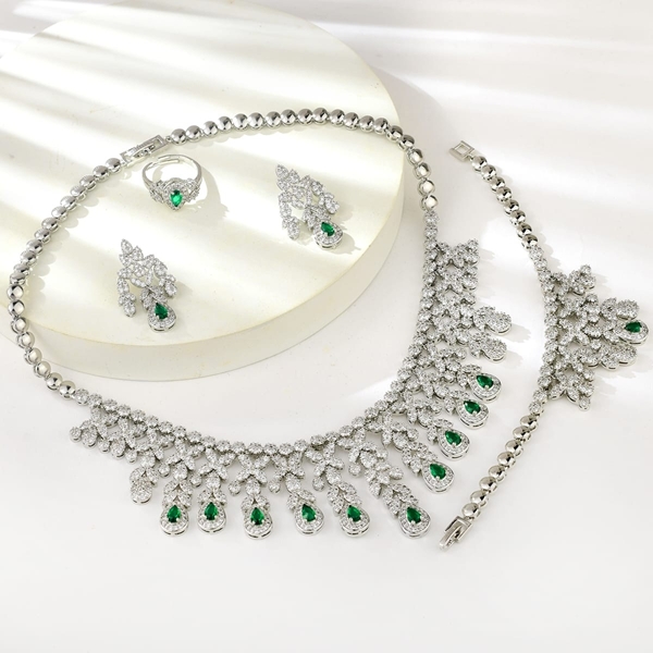 Picture of Good Cubic Zirconia Party 4 Piece Jewelry Set