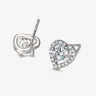 Picture of Funky Love & Heart 925 Sterling Silver Stud Earrings