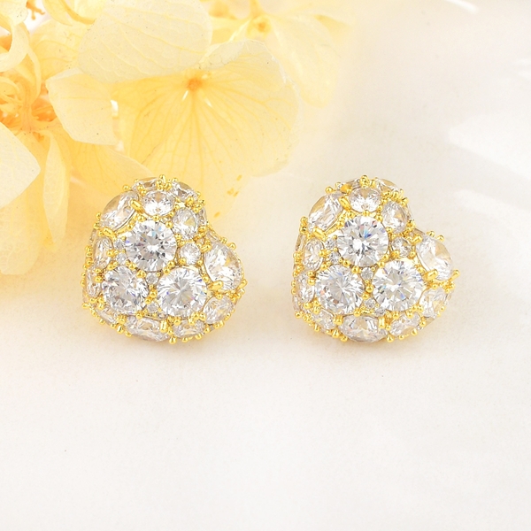 Picture of Fashion Cubic Zirconia Gold Plated Dangle Earrings