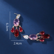 Picture of Irresistible Pink Cubic Zirconia Dangle Earrings with Easy Return