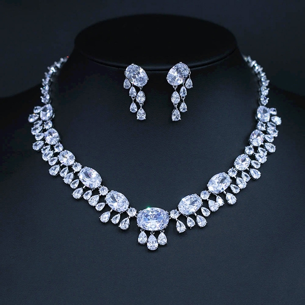 Picture of Luxury Platinum Plated 2 Piece Jewelry Set with Worldwide Shipping