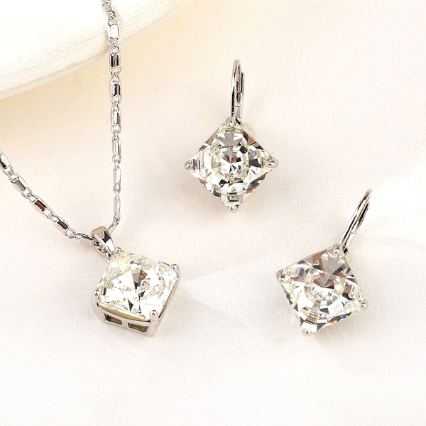 Picture of New Swarovski Element White 2 Piece Jewelry Set