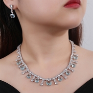 Picture of Funky Geometric Cubic Zirconia 2 Piece Jewelry Set