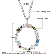 Picture of 925 Sterling Silver Colorful Pendant Necklace at Super Low Price